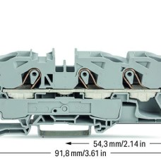 2016-1301 3-conductor through terminal block;16 mm²;suitable for Ex e II applications;gray
