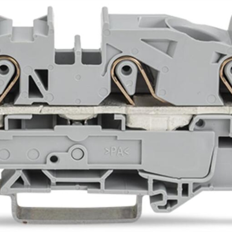 2016-1301 3-conductor through terminal block;16 mm²;suitable for Ex e II applications;gray
