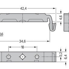 209-120 Mounting foot;can be snapped on terminal blocks with snap-in mounting foot;for mounting on relay-modules;gray