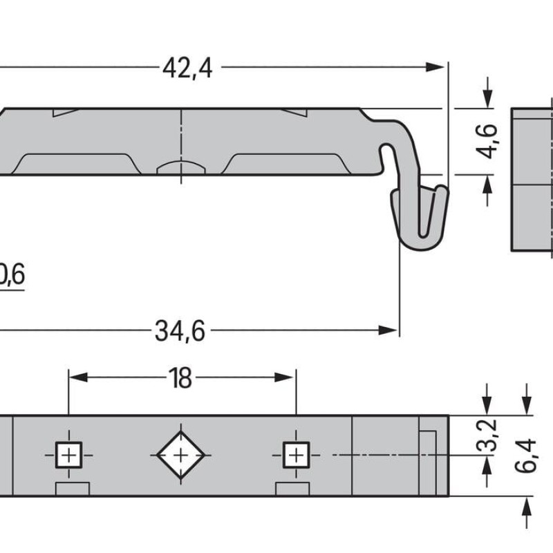 209-120 Mounting foot;can be snapped on terminal blocks with snap-in mounting foot;for mounting on relay-modules;gray