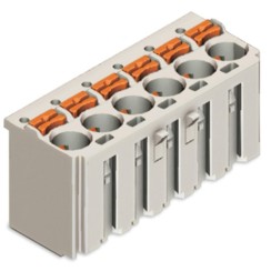 2092-1124 1-провідний роз'єм-розетка; кнопка; Push-in CAGE CLAMP®; світло-сірий