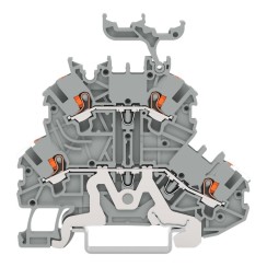 2200-2258 Дворівнева клема; Екранна/прохідна клемна колодка; з кнопкою; сірий