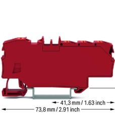 2206-8033 Distribution terminal block;with push-button;1 x 6 mm² / 6 x 1.5 mm²;red