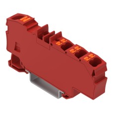 2206-8033 Distribution terminal block;with push-button;1 x 6 mm² / 6 x 1.5 mm²;red