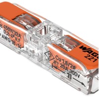 221-2411 З'єднувач для зрощування з важелями; для всіх типів провідників; макс. 4 мм²; прозорий