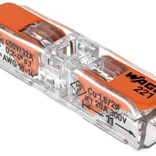 221-2411 Inline splicing connector with levers;for all conductor types;max. 4 mm²;transparent