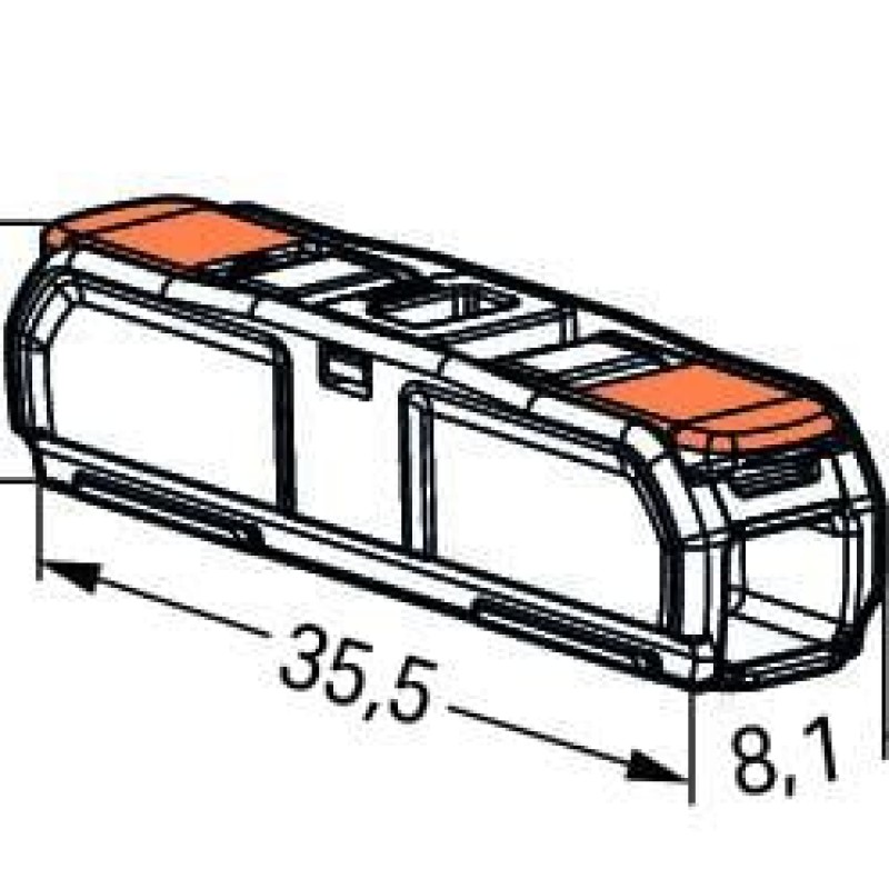 221-2411 З'єднувач для зрощування з важелями; для всіх типів провідників; макс. 4 мм²; прозорий