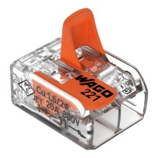 221-412 Splicing connector with levers;for all conductor types;max. 4 mm²;transparent