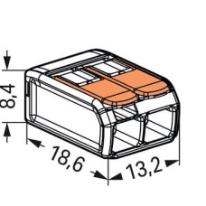 221-412 Splicing connector with levers;for all conductor types;max. 4 mm²;transparent