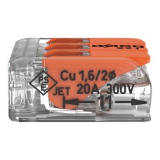 221-413 Splicing connector with levers;for all conductor types;max. 4 mm²;transparent