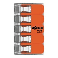 221-415 З'єднувач для зрощування з важелями; для всіх типів провідників; макс. 4 мм²; прозорий