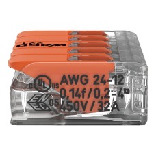 221-415 Splicing connector with levers;for all conductor types;max. 4 mm²;transparent