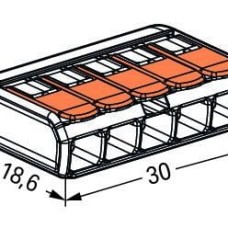 221-415 Splicing connector with levers;for all conductor types;max. 4 mm²;transparent