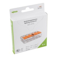 221-415/995-008 З'єднувач для зрощування з важелями; для всіх типів провідників; макс. 4 мм²; прозорий
