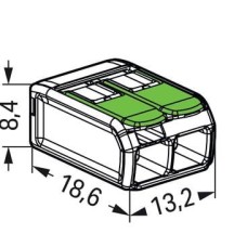 221-422 Splicing connector with levers;for all conductor types;max. 4 mm²;transparent