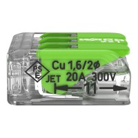 221-423/995-012 З'єднувач для зрощування з важелями; для всіх типів провідників; макс. 4 мм²; прозорий, блістер