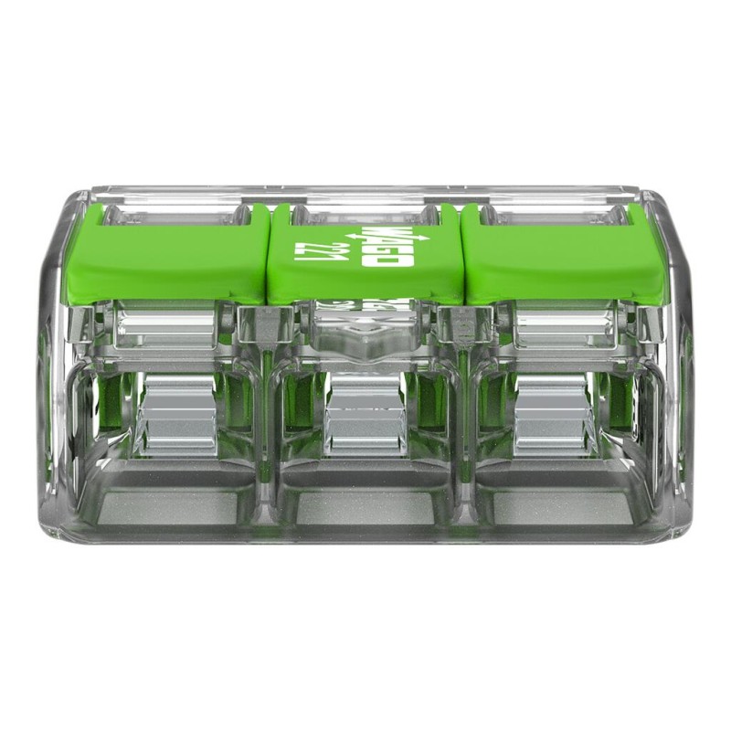 221-423/995-012 З'єднувач для зрощування з важелями; для всіх типів провідників; макс. 4 мм²; прозорий, блістер