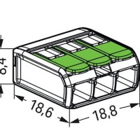 221-423/995-012 З'єднувач для зрощування з важелями; для всіх типів провідників; макс. 4 мм²; прозорий, блістер