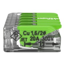 221-425 Splicing connector with levers;for all conductor types;max. 4 mm²;transparent