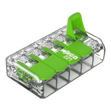 221-425 Splicing connector with levers;for all conductor types;max. 4 mm²;transparent