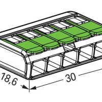 221-425 З'єднувач для зрощування з важелями; для всіх типів провідників; макс. 4 мм²; прозорий