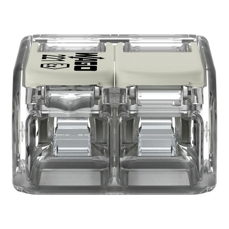 221-482 З'єднувач для зрощування з важелями; для всіх типів провідників; для застосувань Ex e; прозорий