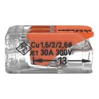 221-612 З'єднувач для зрощування з важелями; для всіх типів провідників; макс. 6 мм²; прозорий