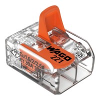 221-612 З'єднувач для зрощування з важелями; для всіх типів провідників; макс. 6 мм²; прозорий