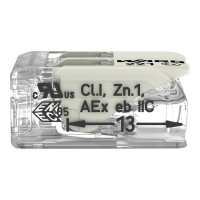 221-682 З'єднувач для зрощування з важелями; для всіх типів провідників; для застосувань Ex e; прозорий