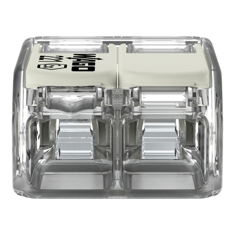 221-682 З'єднувач для зрощування з важелями; для всіх типів провідників; для застосувань Ex e; прозорий