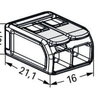 221-682 З'єднувач для зрощування з важелями; для всіх типів провідників; для застосувань Ex e; прозорий