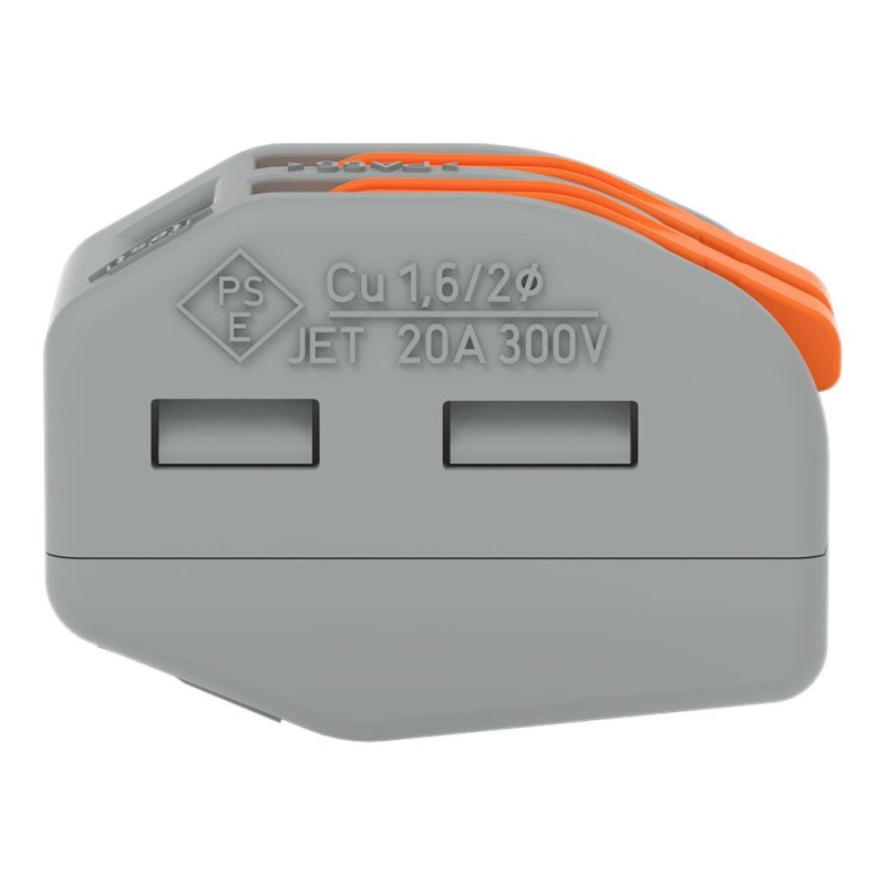 222-412 З'єднувач для зрощування з важелями; для всіх типів провідників; макс. 4 мм²; сірий