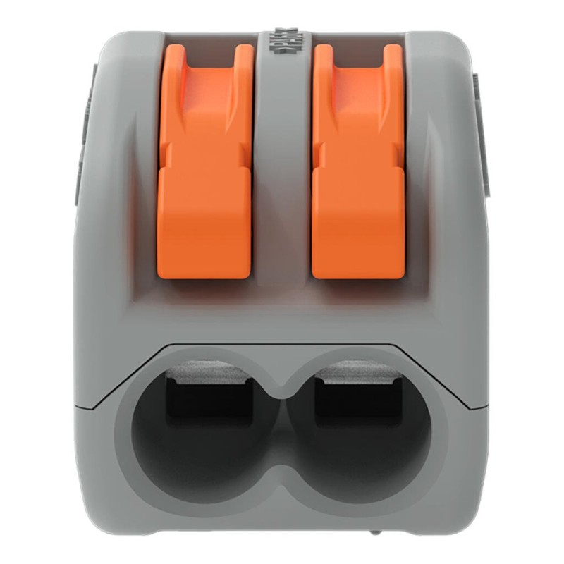 222-412 З'єднувач для зрощування з важелями; для всіх типів провідників; макс. 4 мм²; сірий