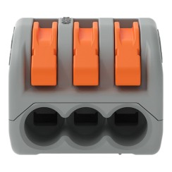 222-413 З'єднувач для зрощування з важелями; для всіх типів провідників; макс. 4 мм²; сірий