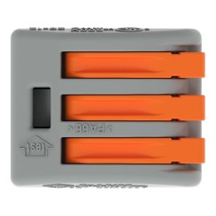 222-413 З'єднувач для зрощування з важелями; для всіх типів провідників; макс. 4 мм²; сірий