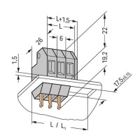 226-107 Ground conductor feedthrough terminal block;Conductor/solder/crimp quick disconnect terminal;Plate thickness: 1.5 mm;green-yellow