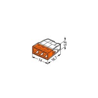 2273-203 PUSH WIRE® splicing connector;for solid conductors;max. 2.5 mm²;transparent