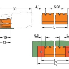 231-534/001-000 Штировий роз'єм THT; паяльний штифт 1.0 x 1.0 мм; кутовий; помаранчевий