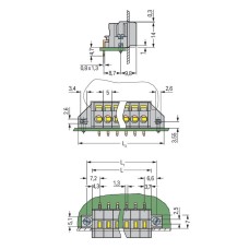 231-602/017-000 Клема на друковану плату; 2.5 мм²; Крок контактів 5 мм; сірий