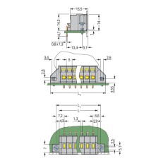 231-602/023-000 Клема на друковану плату; 2.5 мм²; Крок контактів 5 мм; сірий