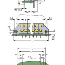 231-606/017-000 Клема на друковану плату; 2.5 мм²; Крок контактів 5 мм; сірий