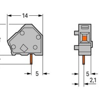 236-716 Stackable PCB terminal block; 2.5 mm²; Pin spacing 5/5.08 mm; 1-pole; CAGE CLAMP®; commoning option; orange