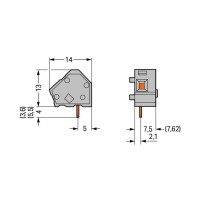 Stackable PCB terminal block; 2.5 mm²; Pin spacing 7.5/7.62 mm; 1-pole; CAGE CLAMP®; commoning option; 2,50 mm²; green