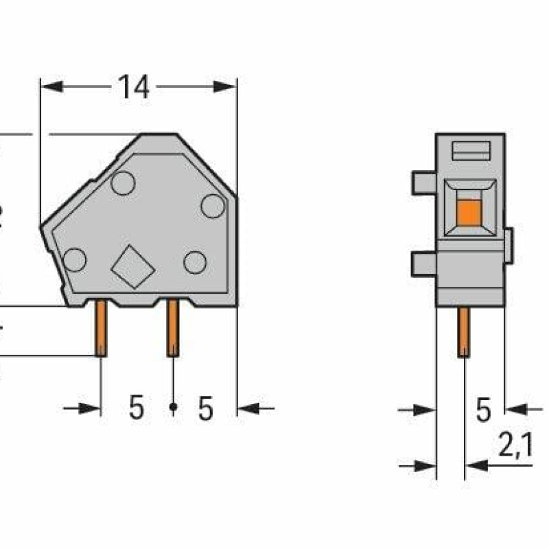 236-745 Накопичувальна клемна колодка для друкованих плат; 2,5 мм²; відстань між контактами 5/5,08 мм; 1-полюсна; CAGE CLAMP®; можливість з'єднання; 2,50 мм²; зелений