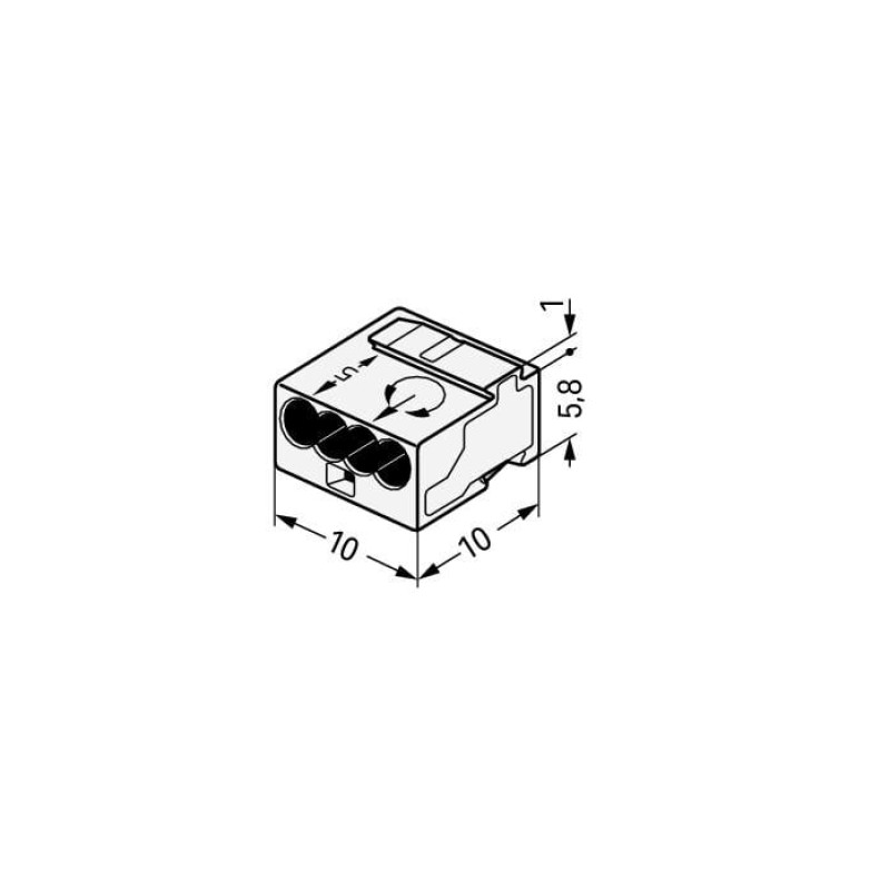 243-144 PUSH WIRE® splicing connector;for solid conductors;max. 0.5 mm Ø;transparent