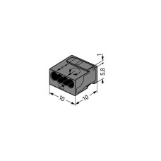243-204 PUSH WIRE® splicing connector;for solid conductors;max. 0.8 mm Ø;dark gray
