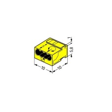 243-504 MICRO PUSH WIRE® connector for junction boxes;for solid conductors;max. 0.8 mm Ø;yellow