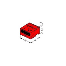 243-804 MICRO PUSH WIRE® connector for junction boxes;for solid conductors;max. 0.8 mm Ø;red