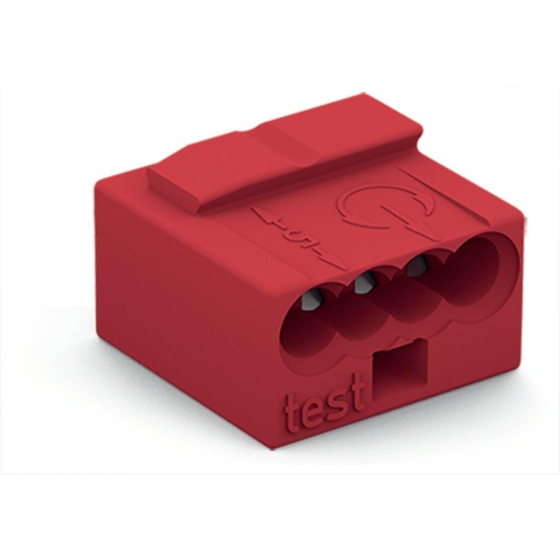 243-804 MICRO PUSH WIRE® connector for junction boxes;for solid conductors;max. 0.8 mm Ø;red