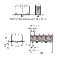272-685 Power supply connector;without push-buttons;with snap-in mounting feet;white